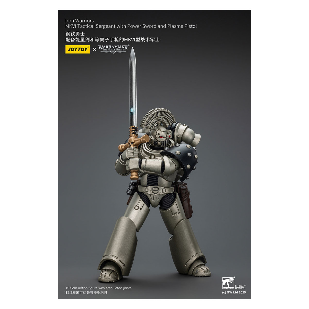 Joytoy - Warhammer - Sergente tattico Iron Warriors MKVI con spada elettrica e pistola al plasma
