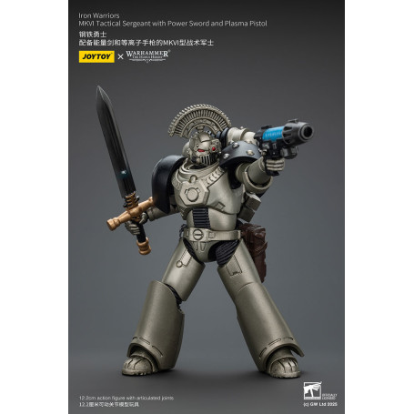 Joytoy - Warhammer - Sergente tattico Iron Warriors MKVI con spada elettrica e pistola al plasma