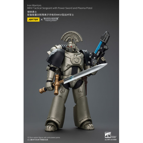 Joytoy - Warhammer - Sergente tattico Iron Warriors MKVI con spada elettrica e pistola al plasma
