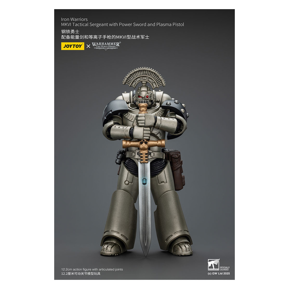Joytoy - Warhammer - Sergente tattico Iron Warriors MKVI con spada elettrica e pistola al plasma