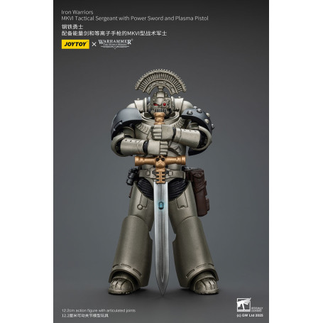 Joytoy - Warhammer - Sergente tattico Iron Warriors MKVI con spada elettrica e pistola al plasma