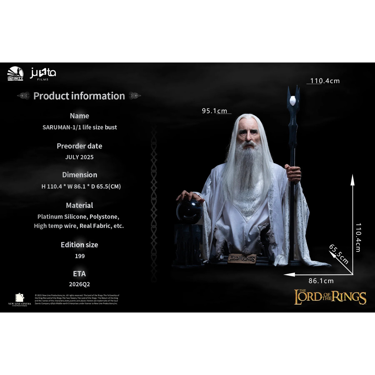 INFINITY STUDIO - SARUMAN - Busto 1/1 del Signore degli Anelli - Saruman