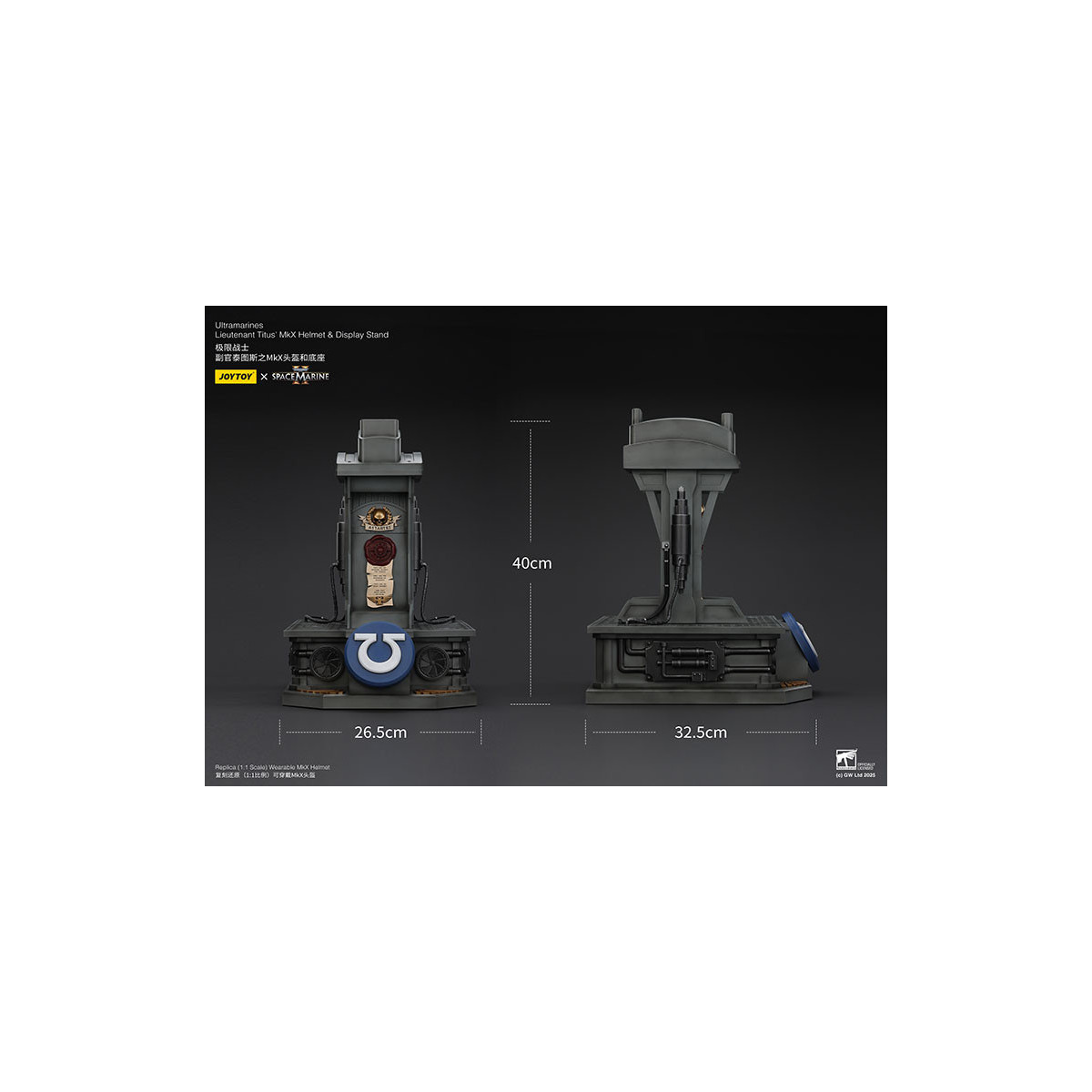 JoyToy - Space Marines II - Ultramarines Elmetto MkX del tenente Titus - espositore-11