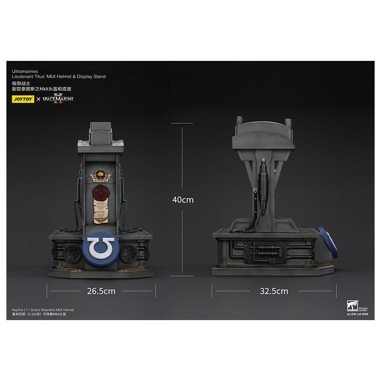 JoyToy - Space Marines II - Ultramarines Elmetto MkX del tenente Titus - espositore-11