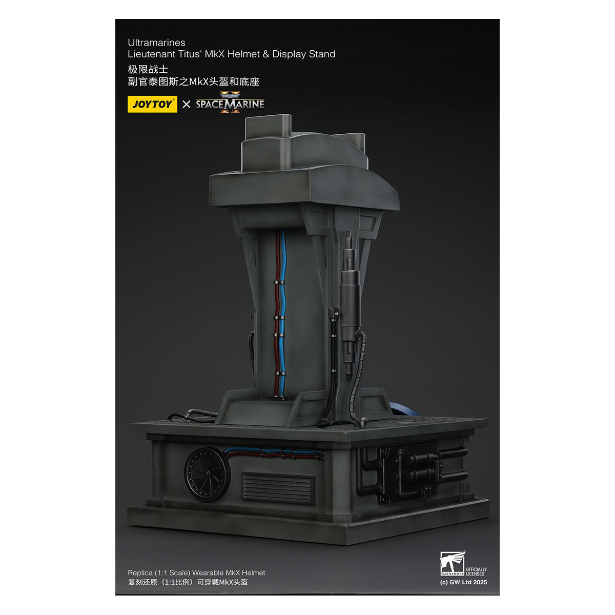 JoyToy - Space Marines II - Ultramarines Elmetto MkX del tenente Titus - espositore-11