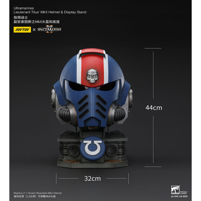 JoyToy - Space Marines II - Ultramarines Elmetto MkX del tenente Titus - espositore-11