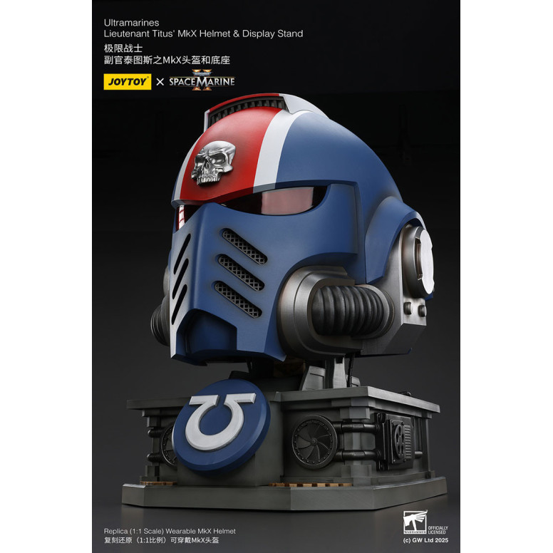 JoyToy - Space Marines II - Ultramarines Elmetto MkX del tenente Titus - espositore-11