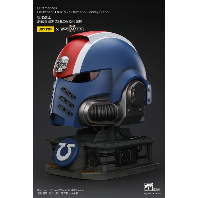 JoyToy - Space Marines II - Ultramarines Elmetto MkX del tenente Titus - espositore-11