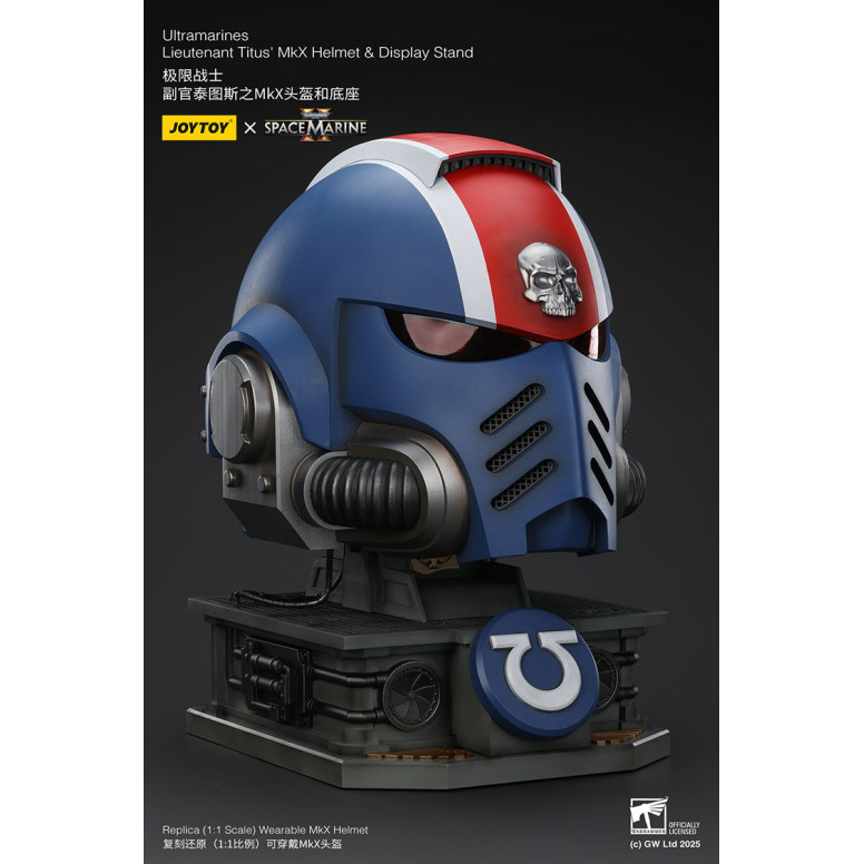 JoyToy - Space Marines II - Ultramarines Elmetto MkX del tenente Titus - espositore-11