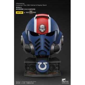 JoyToy - Space Marines II - Ultramarines Elmetto MkX del tenente Titus - espositore-11