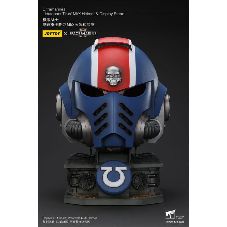 JoyToy - Space Marines II - Ultramarines Elmetto MkX del tenente Titus - espositore-11