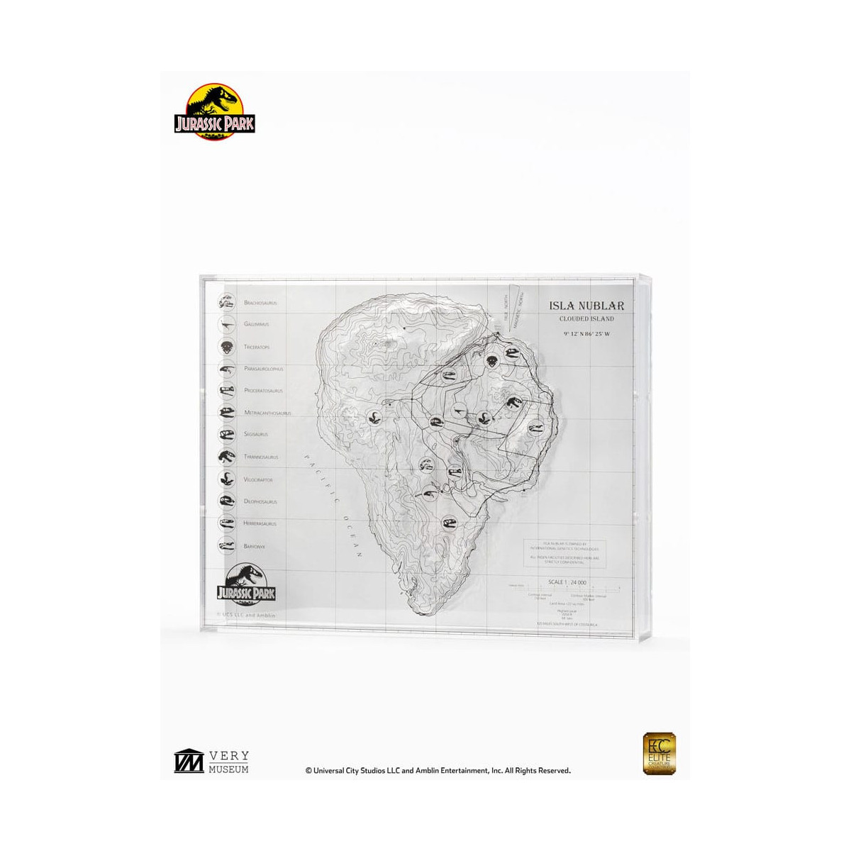 ECC Elite Creature Collectibles - Jurassic Park Mappa topografica di Isla Nublar