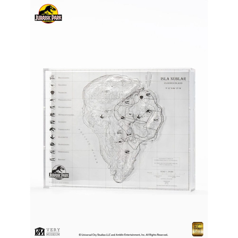 ECC Elite Creature Collectibles - Jurassic Park Mappa topografica di Isla Nublar
