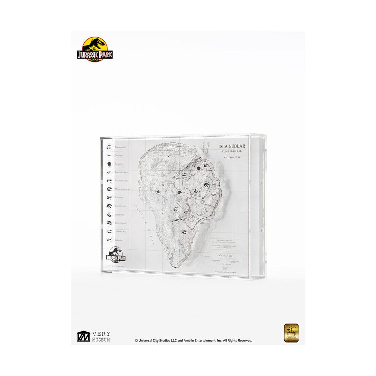 ECC Elite Creature Collectibles - Jurassic Park Mappa topografica di Isla Nublar