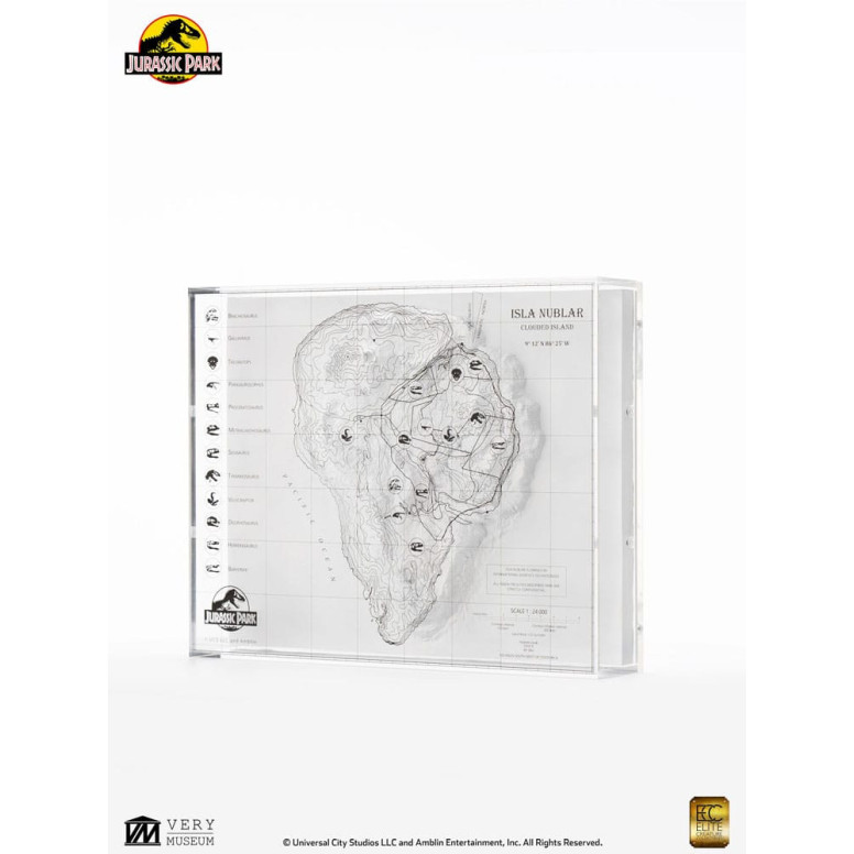 ECC Elite Creature Collectibles - Jurassic Park Mappa topografica di Isla Nublar