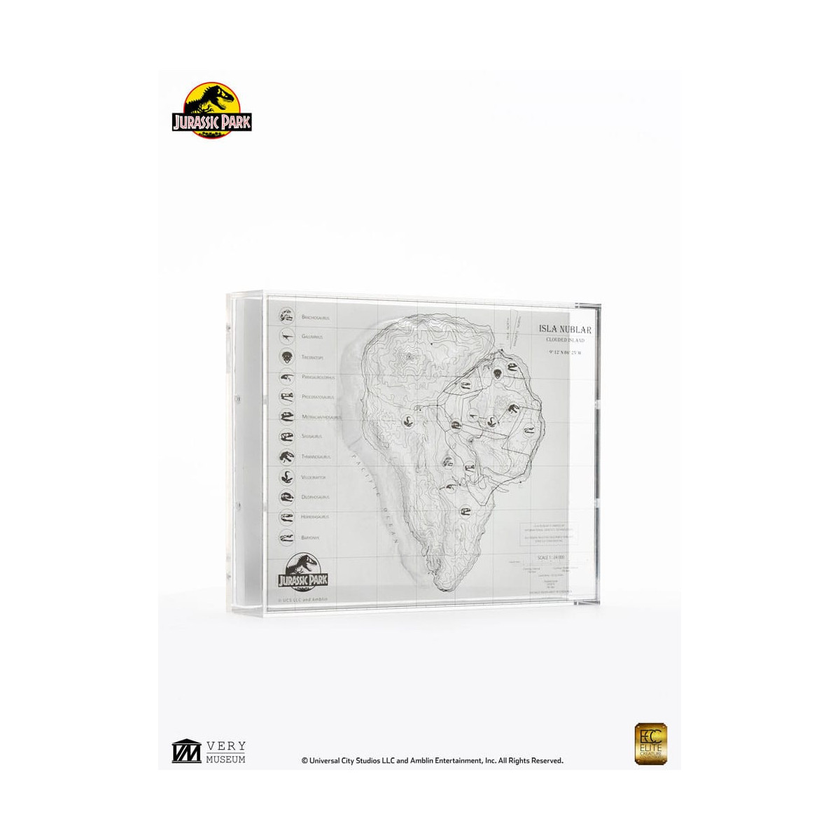 ECC Elite Creature Collectibles - Jurassic Park Mappa topografica di Isla Nublar
