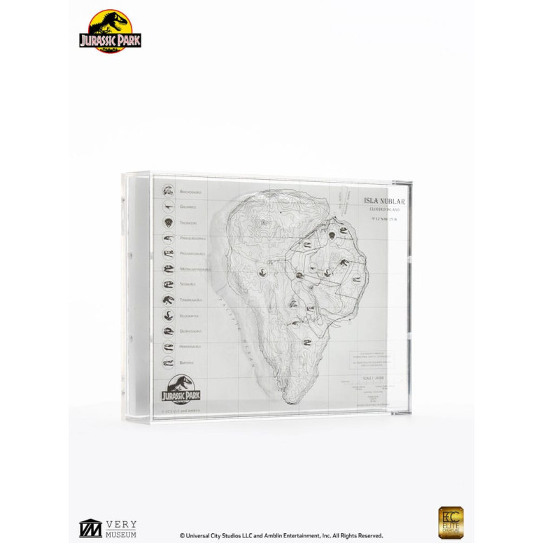 ECC Elite Creature Collectibles - Jurassic Park Mappa topografica di Isla Nublar