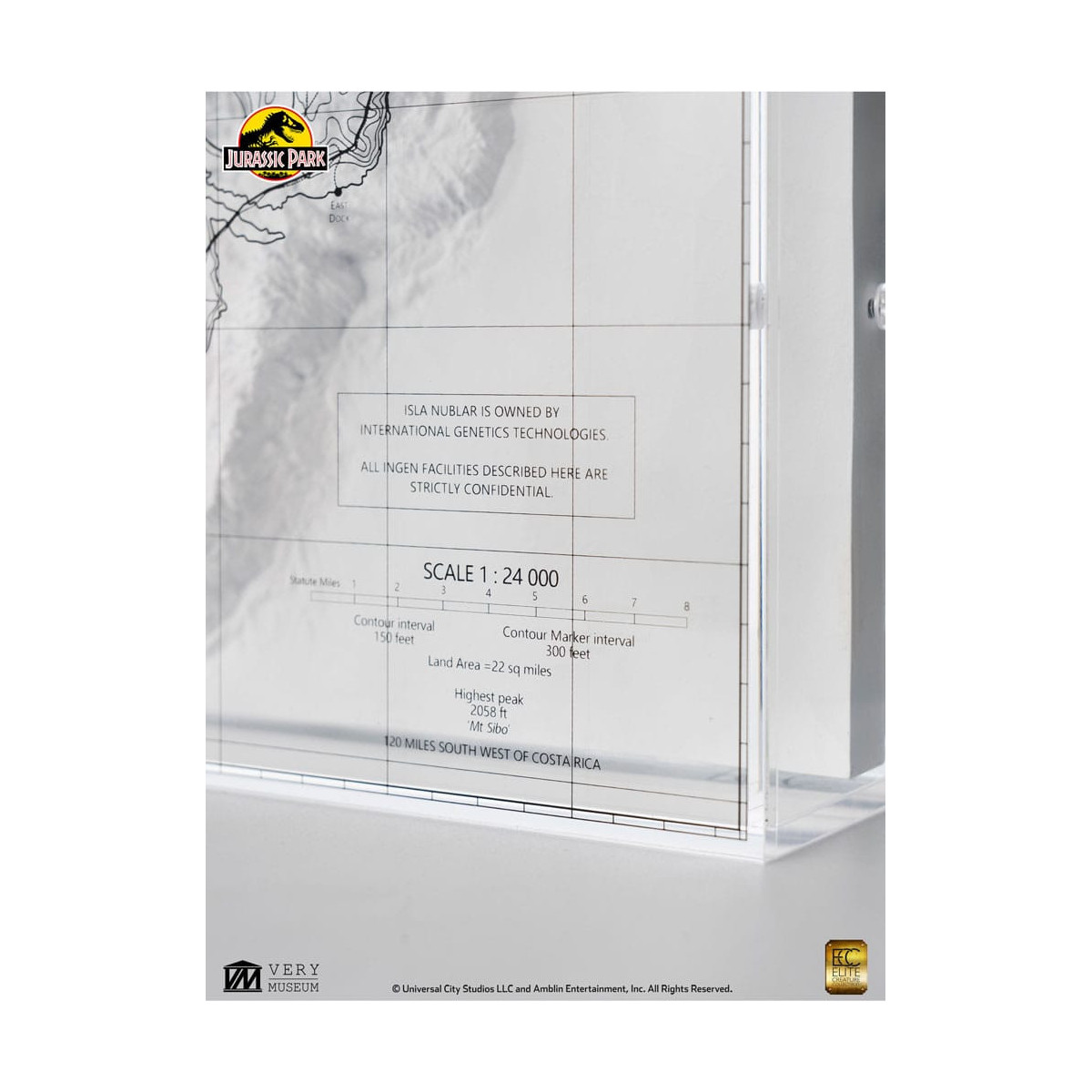 ECC Elite Creature Collectibles - Jurassic Park Mappa topografica di Isla Nublar