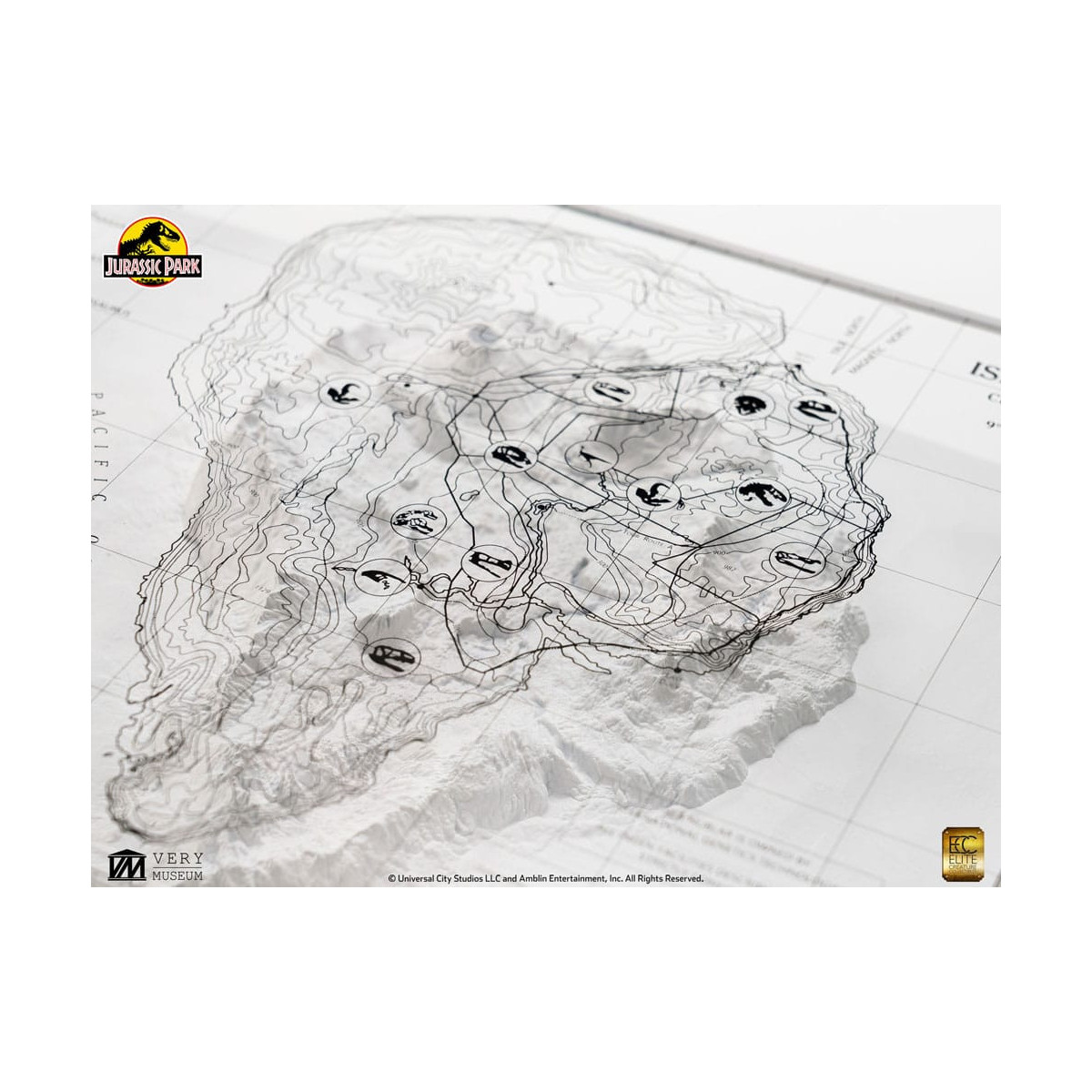 ECC Elite Creature Collectibles - Jurassic Park Mappa topografica di Isla Nublar