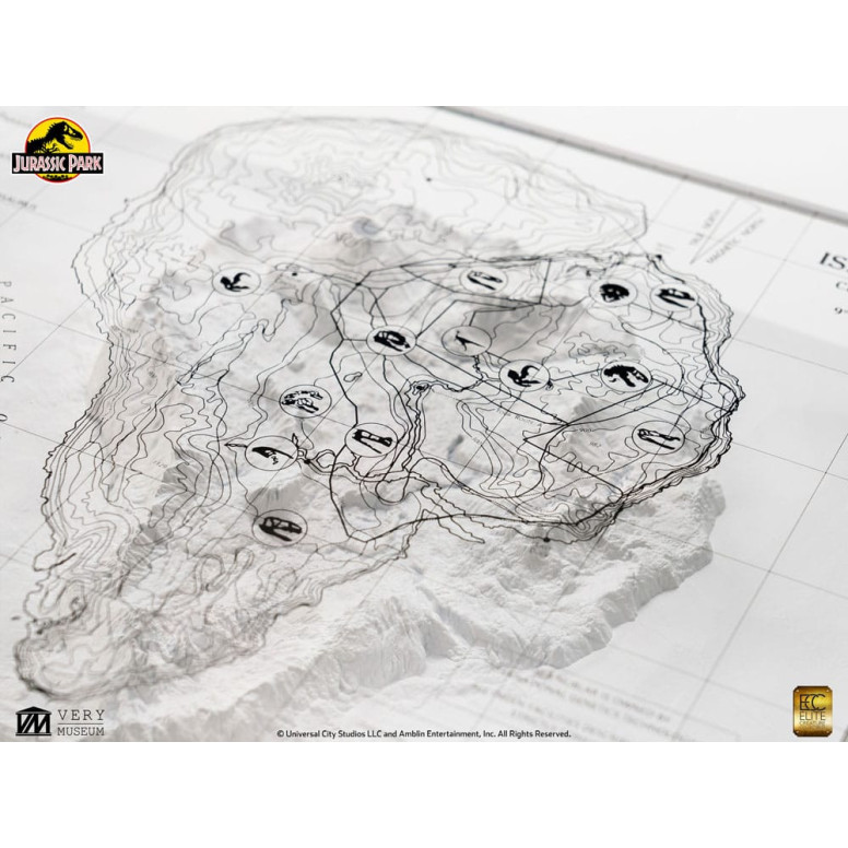 ECC Elite Creature Collectibles - Jurassic Park Mappa topografica di Isla Nublar