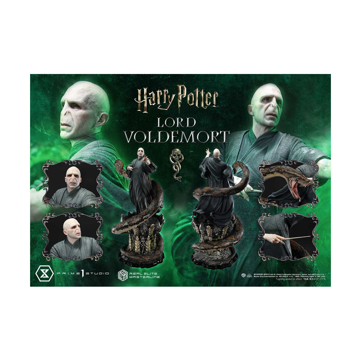 Prime 1 Studio - Statuetta Harry Potter Real Elite Masterline Series 1/4 Lord Voldemort Versione Bonus
