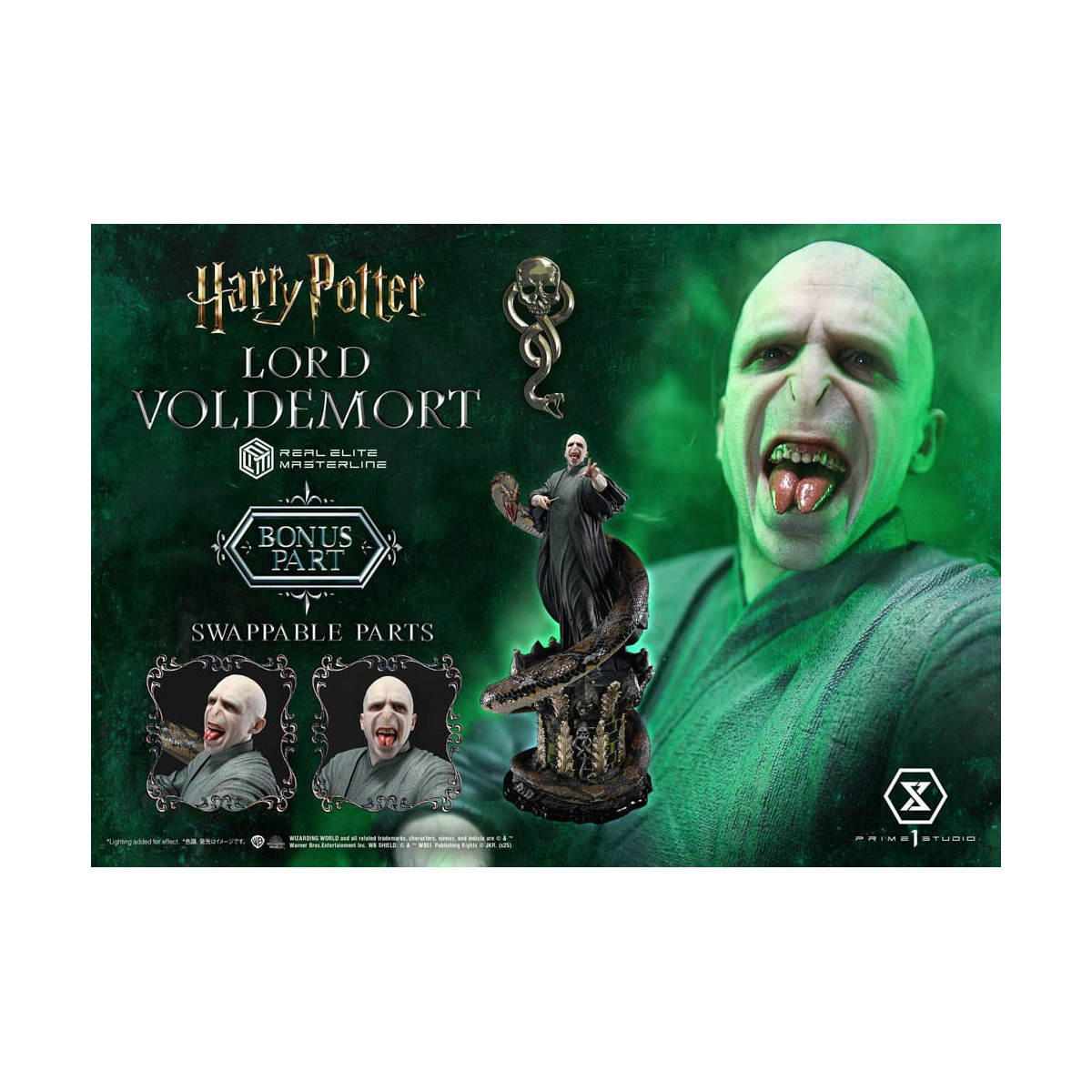 Prime 1 Studio - Statuetta Harry Potter Real Elite Masterline Series 1/4 Lord Voldemort Versione Bonus