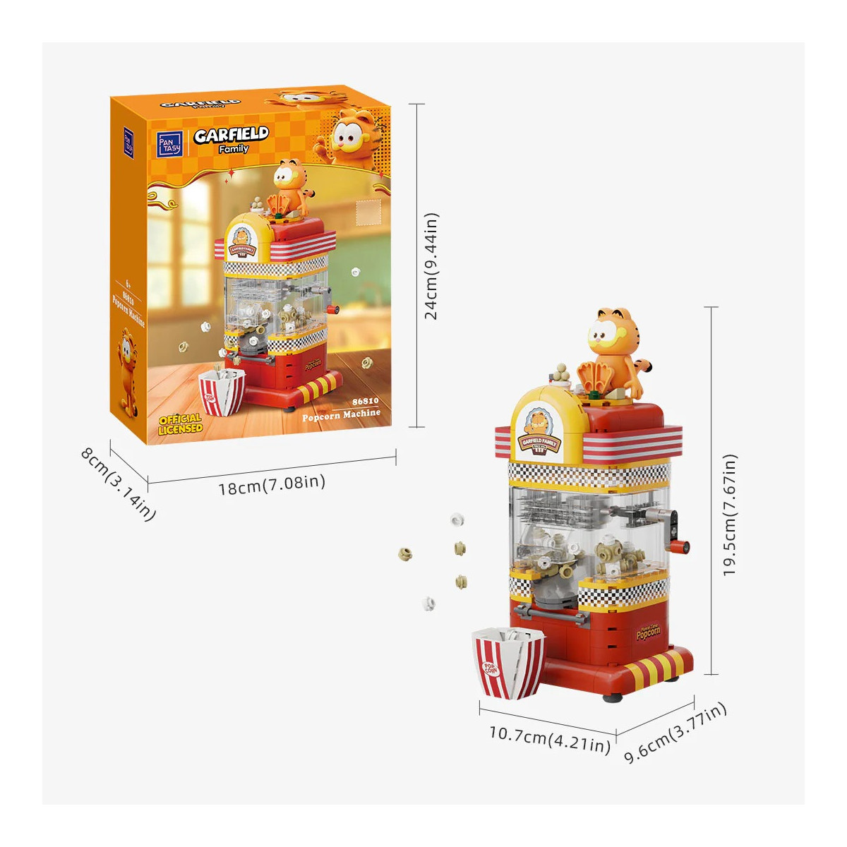Pantasy - Garfield Serie Macchine Fantastiche - Garfield Macchina per pop corn (set da costruire)