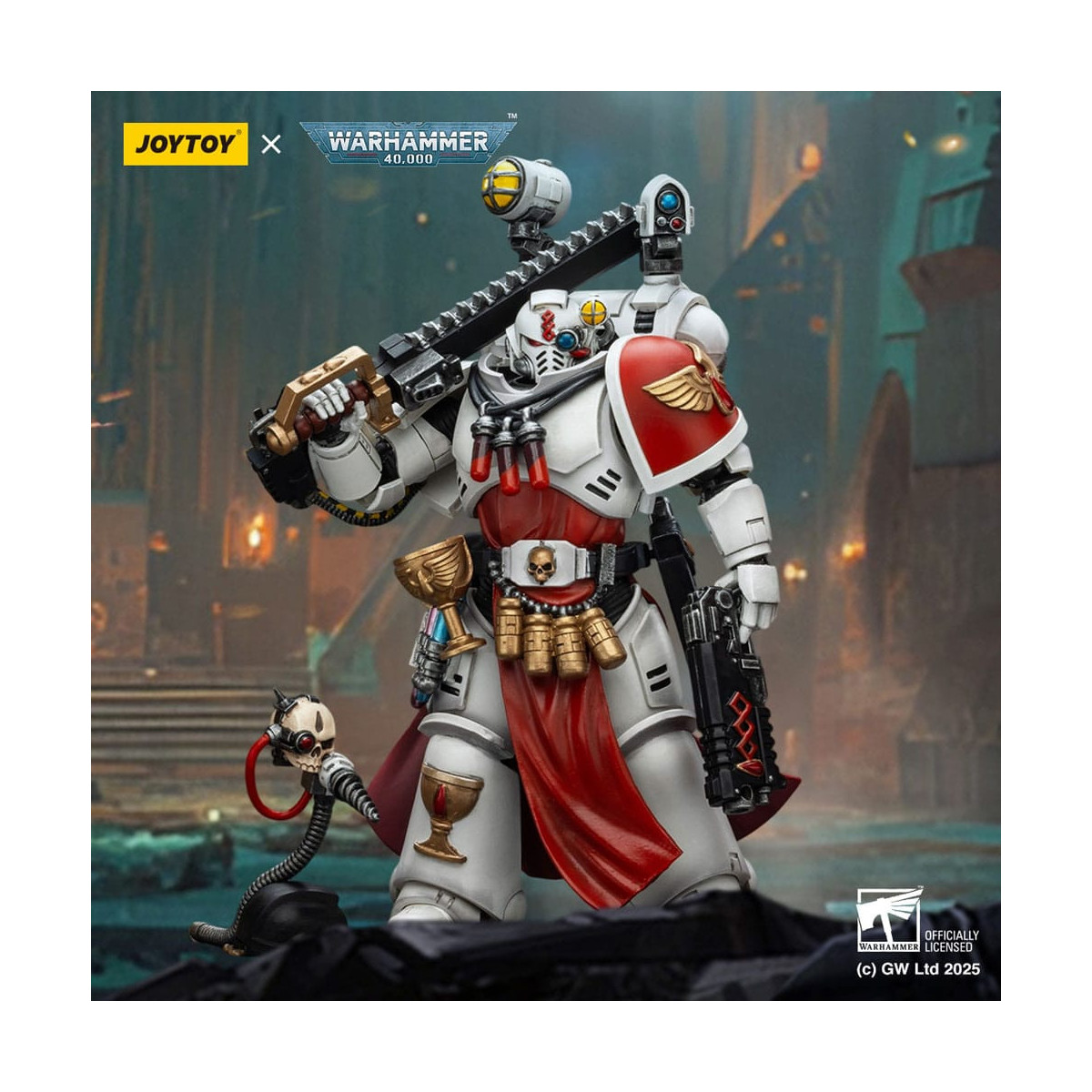 Joytoy - Warhammer - Blood Angels - Sacerdote Sanguinario con pistola a proiettile pesante, spada a catena e narcotico