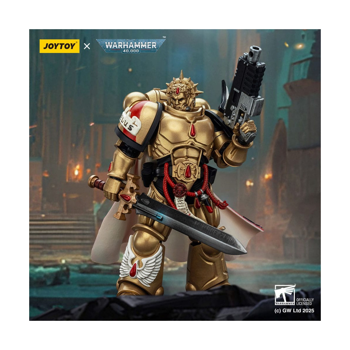 Joytoy - Warhammer - Blood Angels - Capitano con pistola a proiettile pesante e spada elettrica