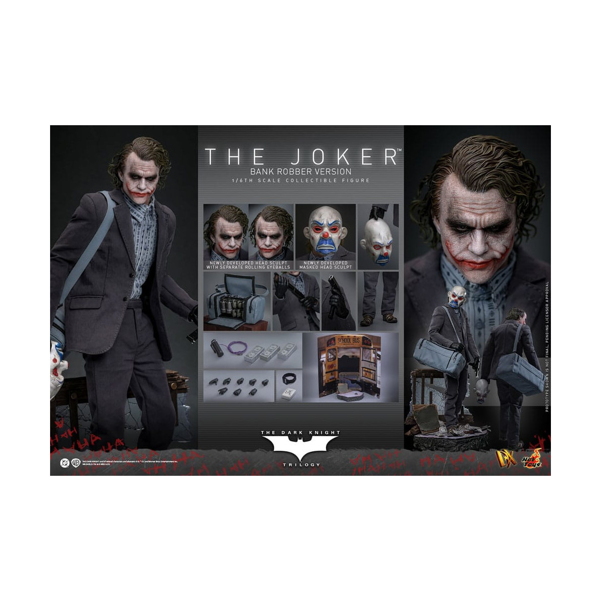 Hot Toys - Il Cavaliere Oscuro - Joker (versione rapinatore di banche) MMS 1/6