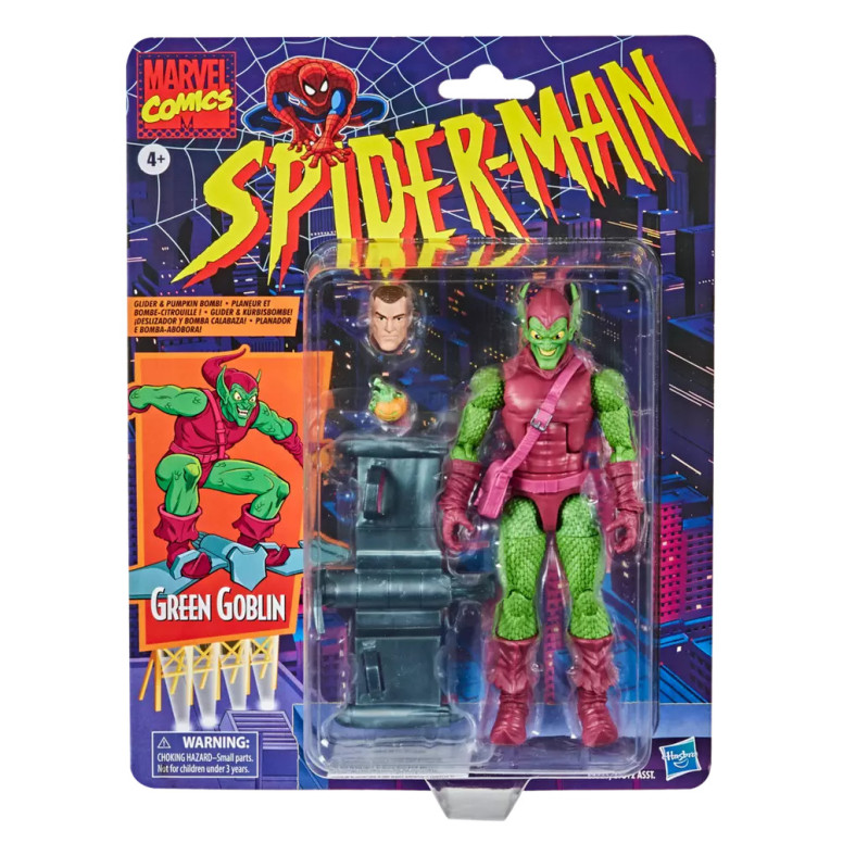 Marvel Legends Serie - Spider-Man Retro Collection - Green Goblin: confezione leggermente danneggiata