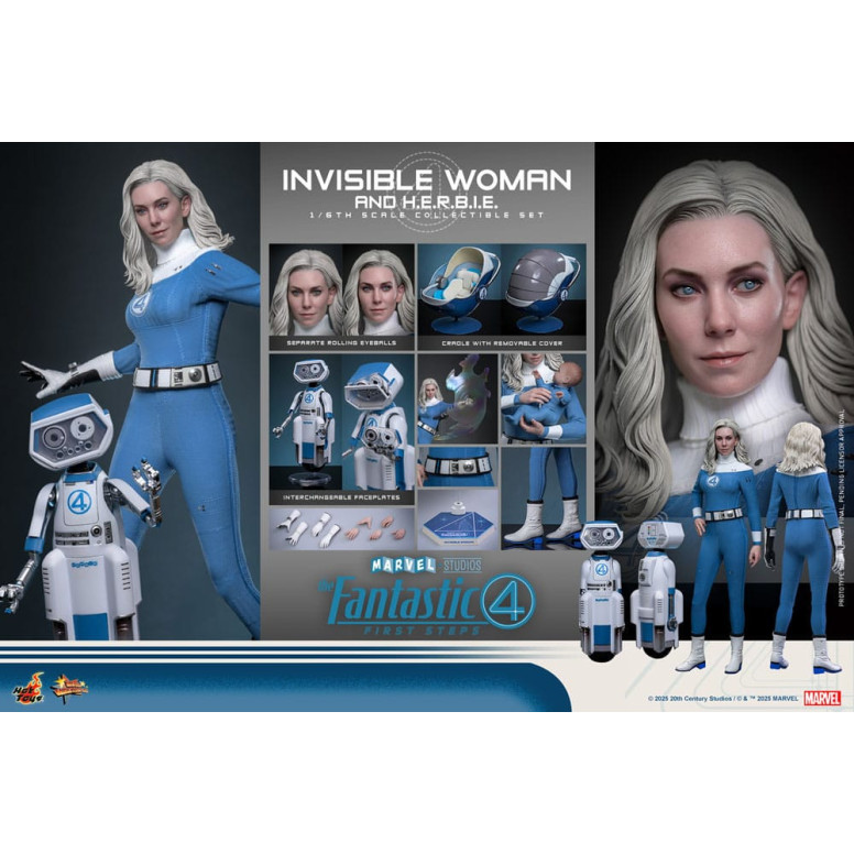 Hot Toys Marvel - Fantastici Quattro: Primi Passi - Donna Invisibile e H.E.R.B.I.E. MMS 1/6 - Sue Storm