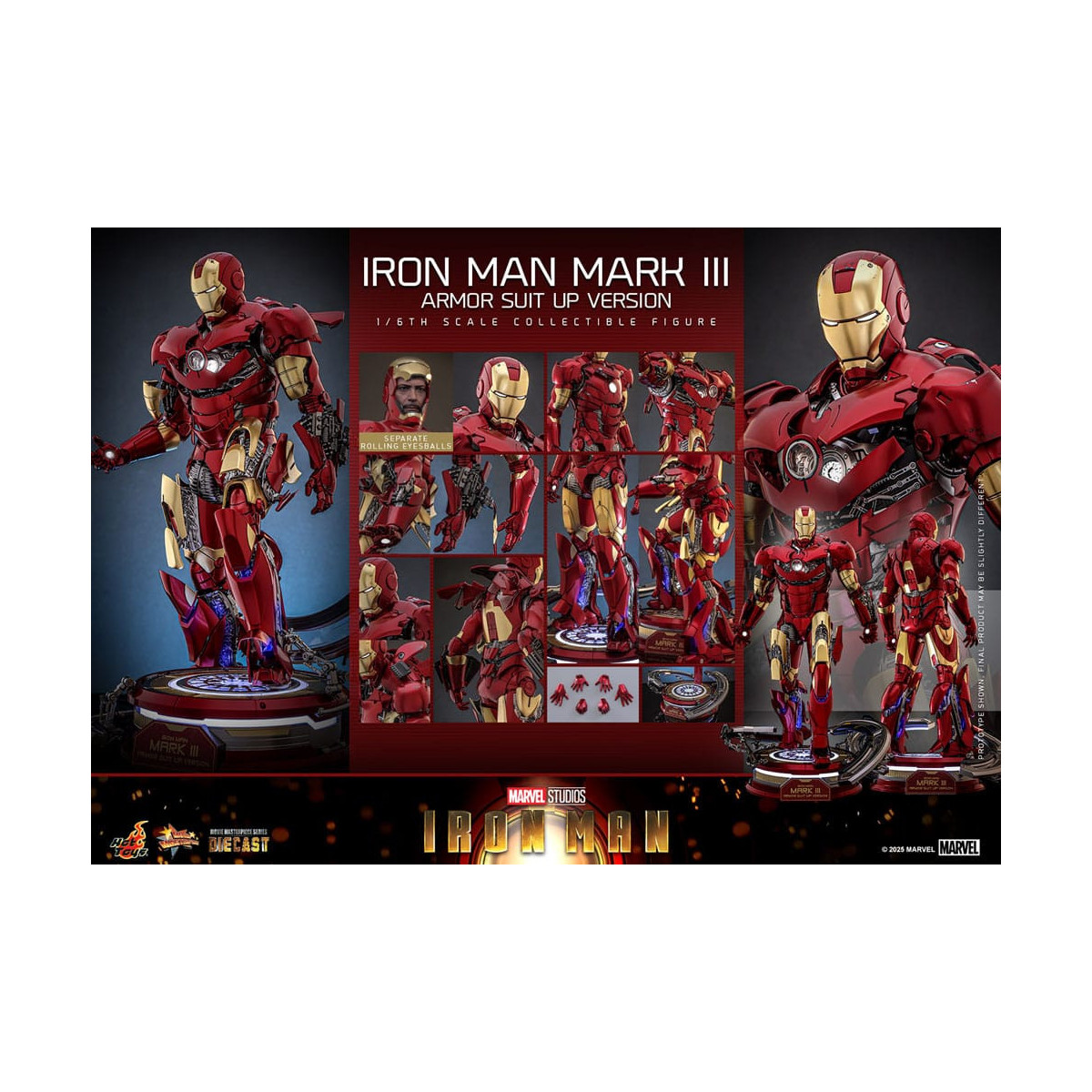 Hot Toys Marvel - Iron Man Mark III (versione armatura) Die Cast MMS 1/6