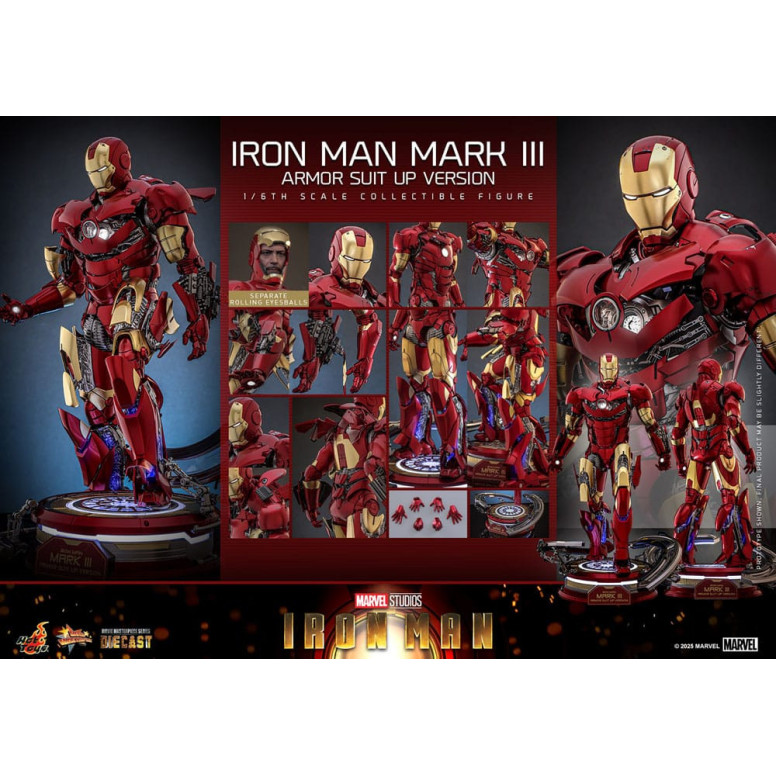 Hot Toys Marvel - Iron Man Mark III (versione armatura) Die Cast MMS 1/6
