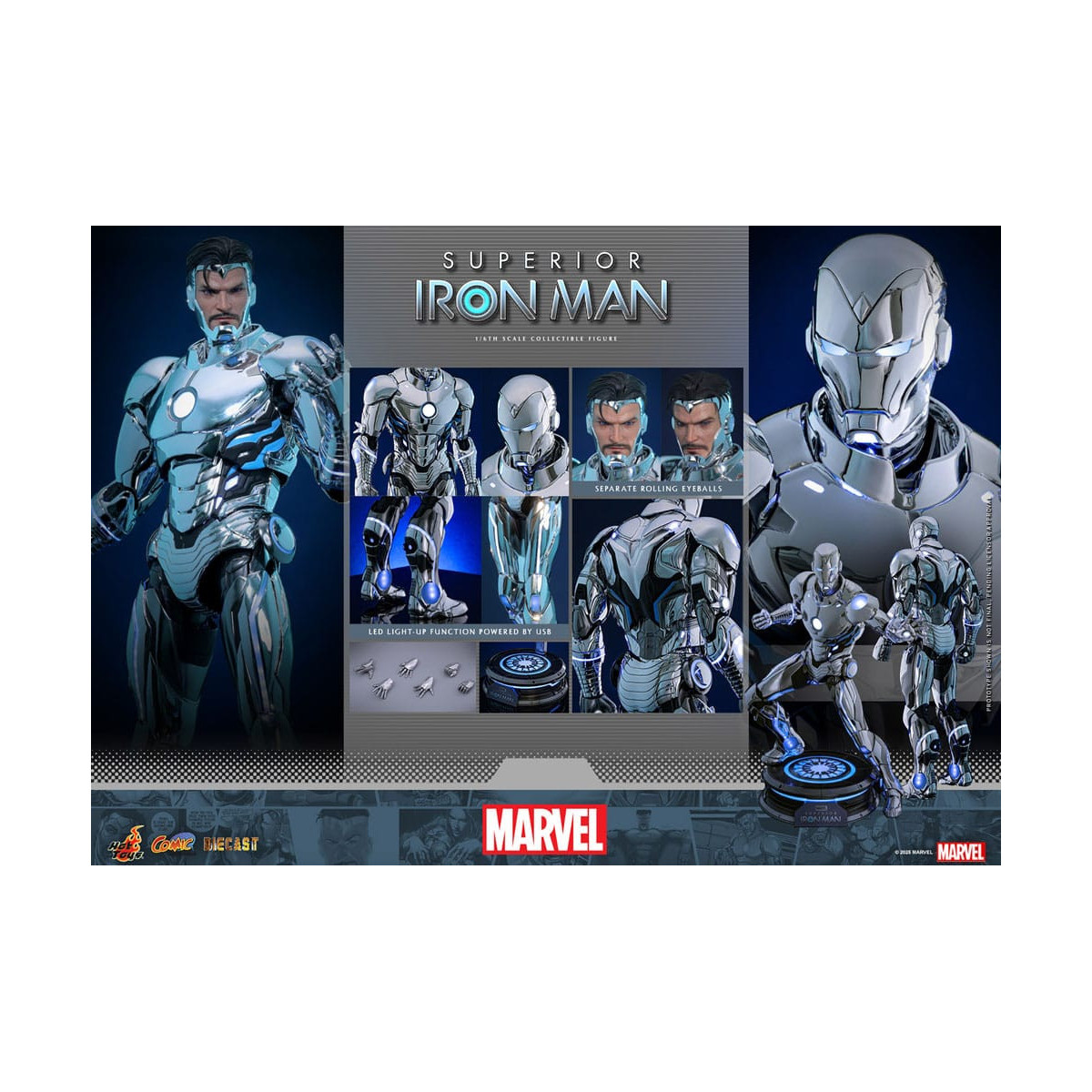 Hot Toys Marvel - Superior Iron Man Die Cast MMS 1/6