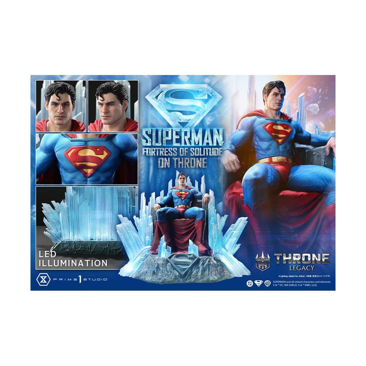 Prime 1 Studio DC Comics Throne Legacy Collection - Superman La Fortezza della Solitudine sul Trono (Disegno di Gabriele Dell'Ot