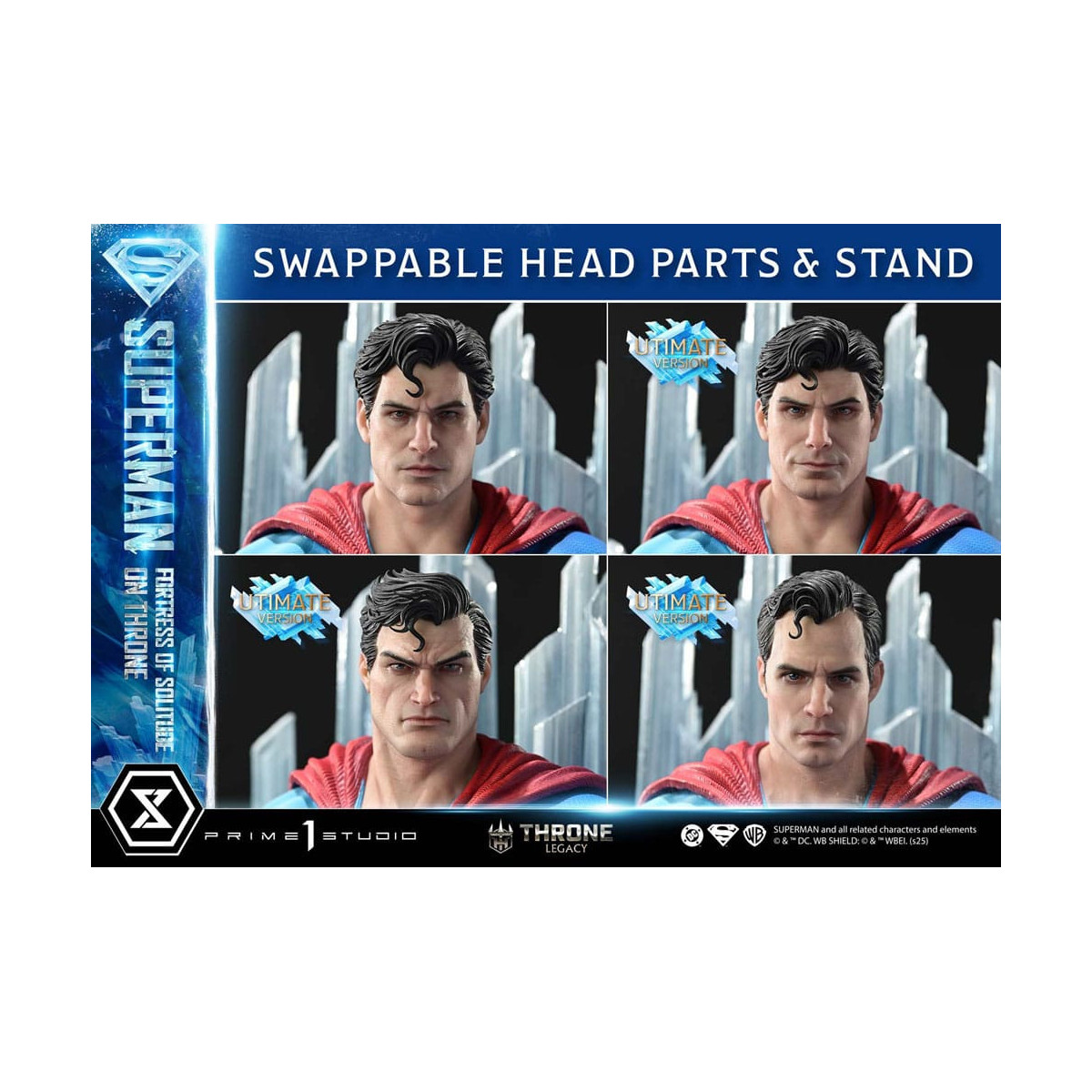 Prime 1 Studio DC Comics Throne Legacy Collection - Superman La Fortezza della Solitudine sul Trono Versione Ultimate Bonus