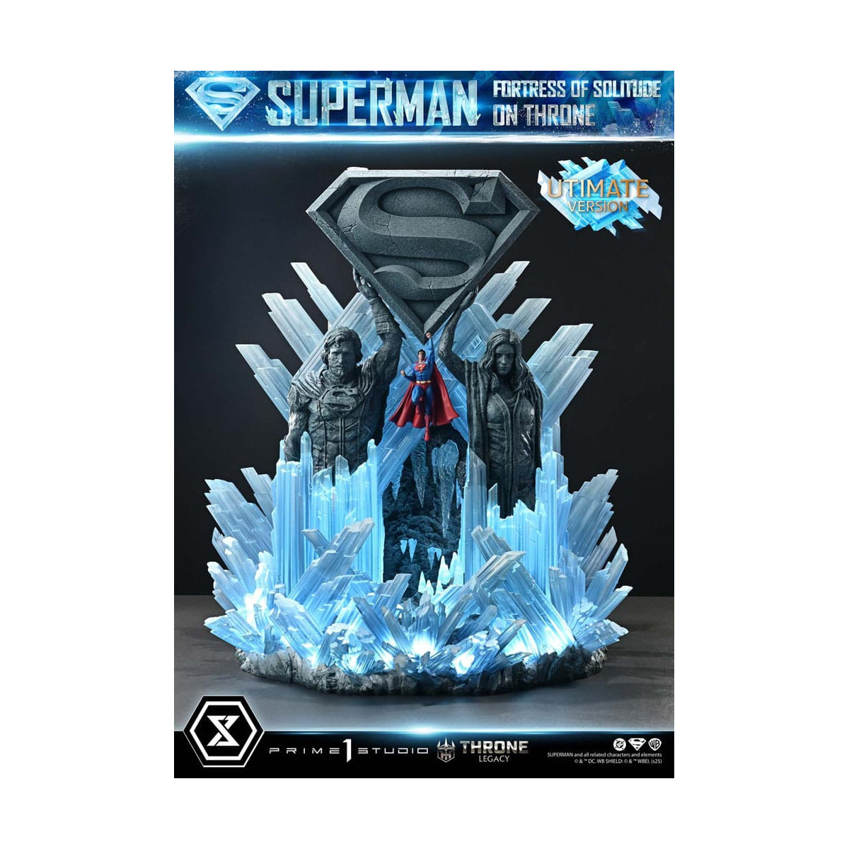 Prime 1 Studio DC Comics Throne Legacy Collection - Superman La Fortezza della Solitudine sul Trono Versione Ultimate Bonus