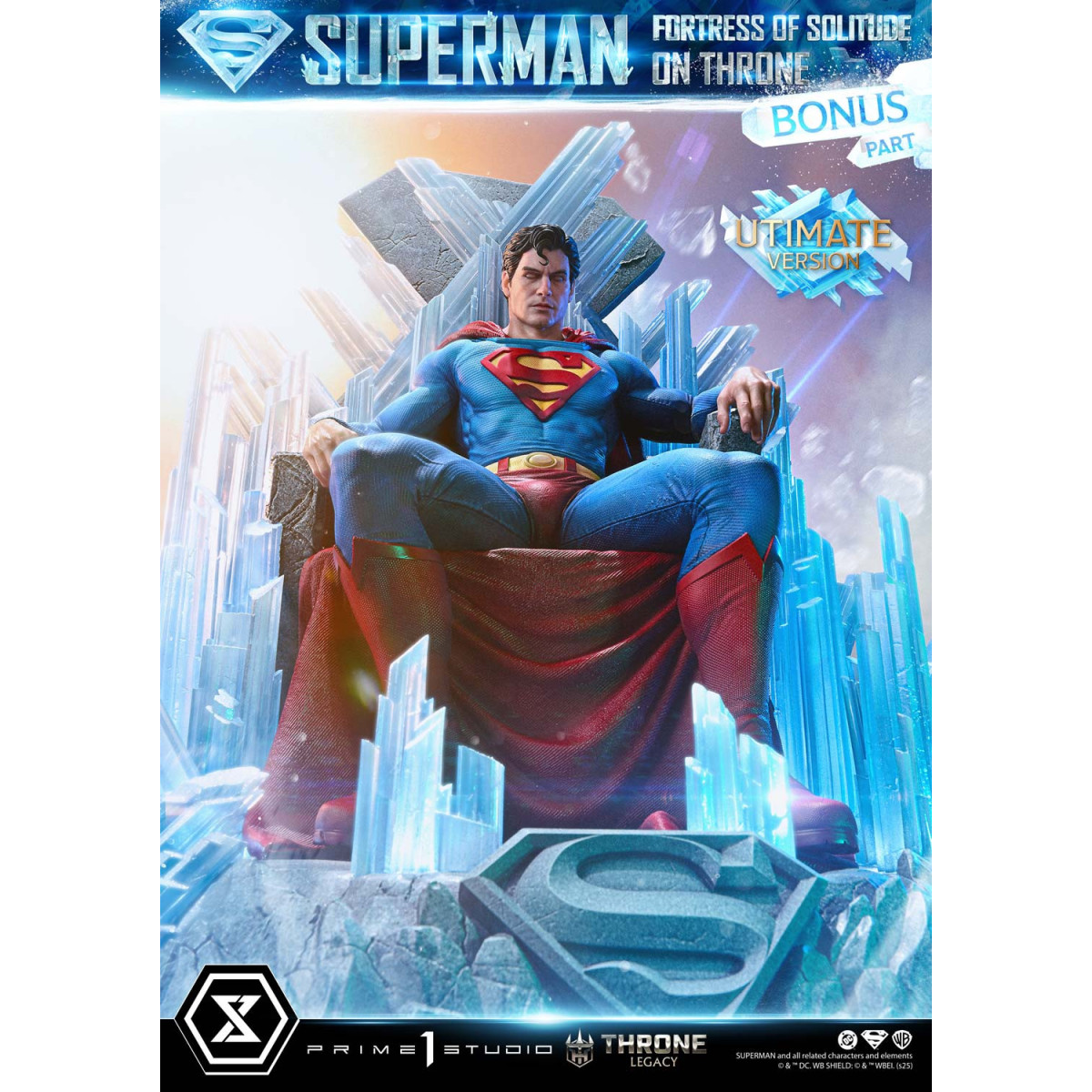 Prime 1 Studio DC Comics Throne Legacy Collection - Superman La Fortezza della Solitudine sul Trono Versione Ultimate Bonus
