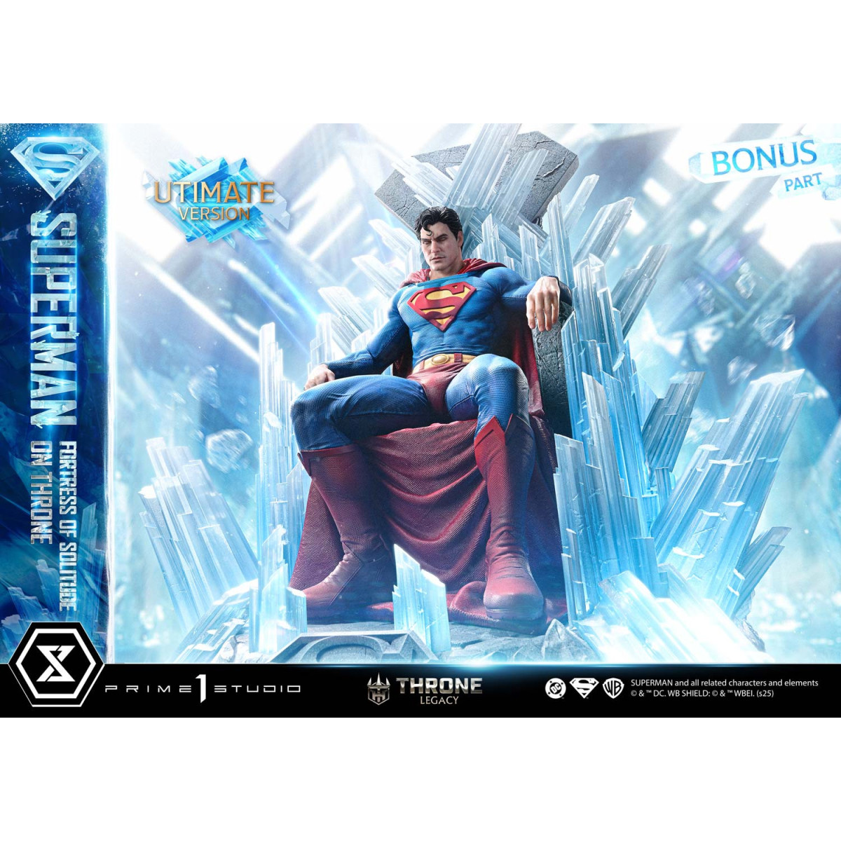 Prime 1 Studio DC Comics Throne Legacy Collection - Superman La Fortezza della Solitudine sul Trono Versione Ultimate Bonus