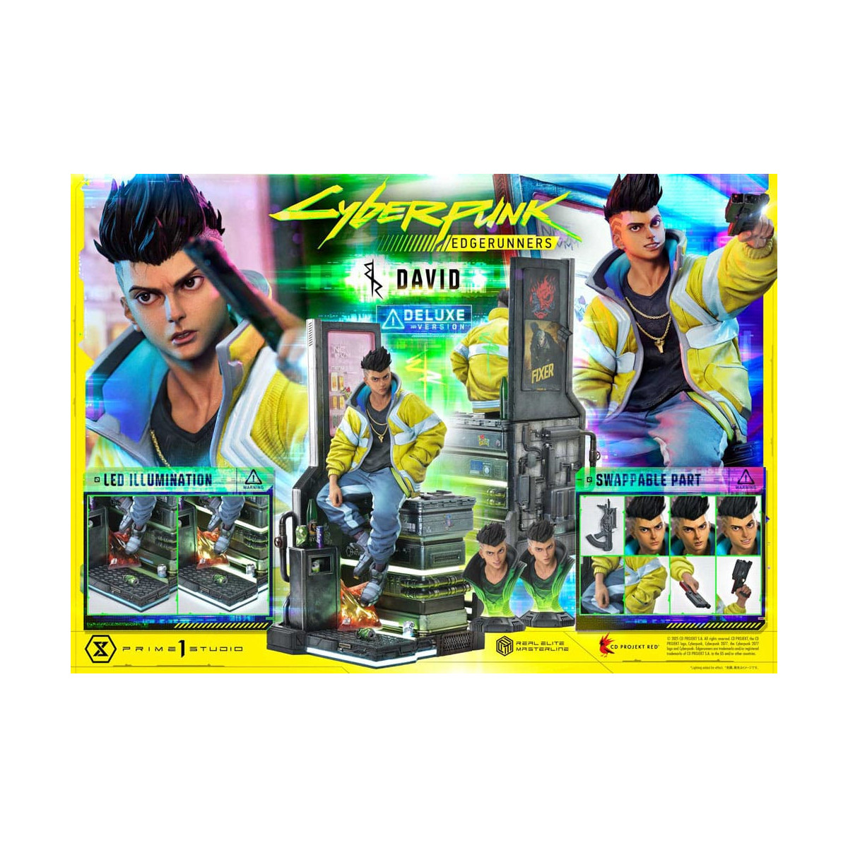 Prime 1 Studio - Cyberpunk: Edgerunners - David Deluxe Versione Bonus Serie Real Elite Masterline 1/4