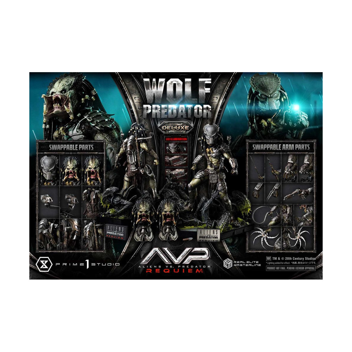 Prime 1 Studio - Alien vs. Predator Requiem - Wolf Predator Deluxe Bonus Ver. Serie Masterline Real Elite 1/3