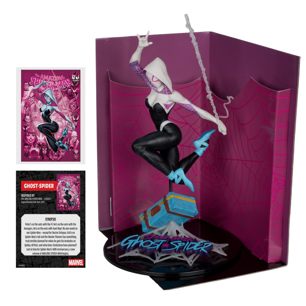 Mc Farlane - Statuetta Marvel Ghost-Spider (The Amazing Spider-Man 1) 1/10 Etichetta oro