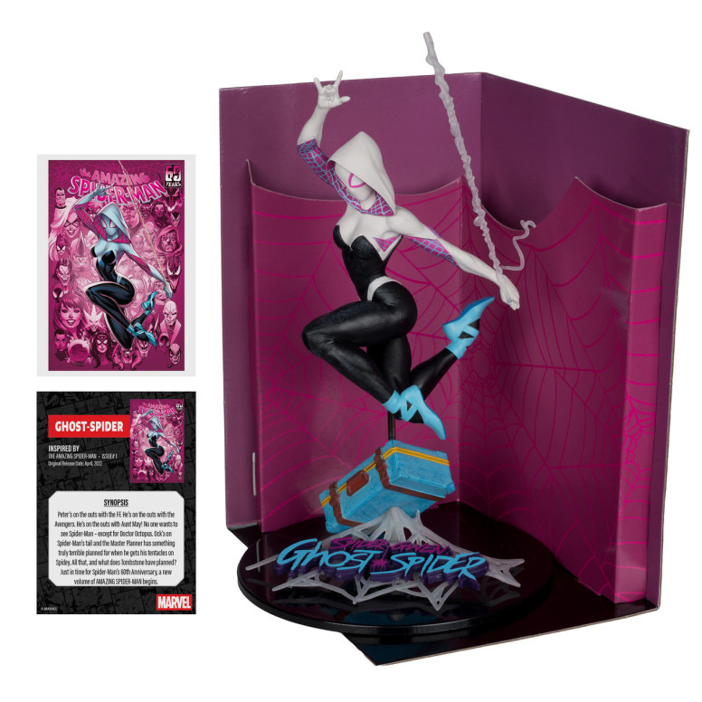 Mc Farlane - Statuetta Marvel Ghost-Spider (The Amazing Spider-Man 1) 1/10 Etichetta oro