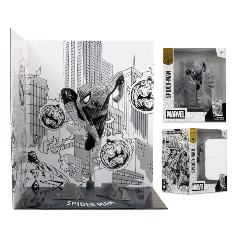 Mc Farlane - Marvel Line Art - Statuetta Spider-Man 6 1/10 Gold Label