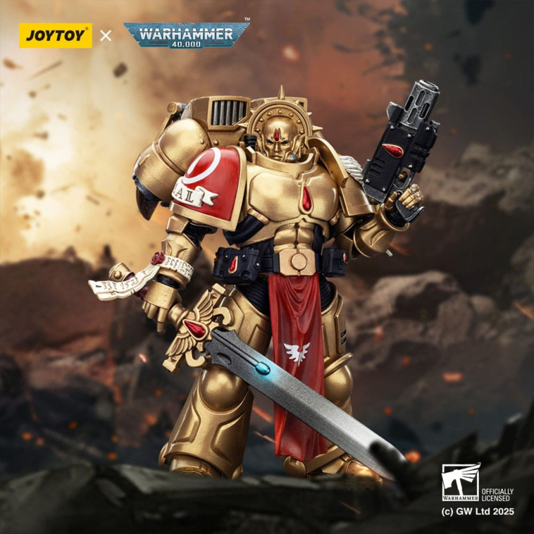 JoyToy Space Marines - Blood Angels - Combat Patrol Blood Angels Guardia Sanguinaria 1 con Pistola Inferno e Lama Encarmine 1/18