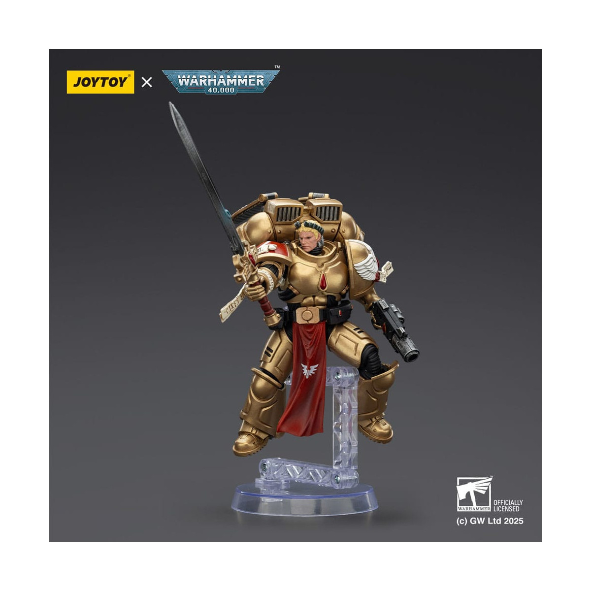 JoyToy Space Marines - Blood Angels - Combat Patrol Blood Angels Guardia Sanguinaria 1 con Pistola Inferno e Lama Encarmine 1/18