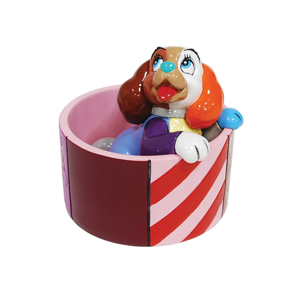 Enesco Disney - Mini figura Romero Britto Lady 70° Anniversario - Lady e il vagabondo