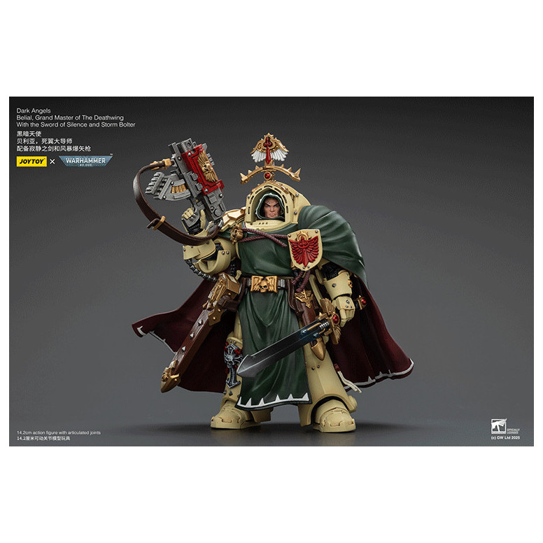 JoyToy Space Marines - Dark Angels - Belial, Gran Maestro dei Deathwing con la Spada del Silenzio e il Bolter Temporale 1/18