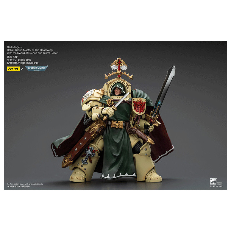 JoyToy Space Marines - Dark Angels - Belial, Gran Maestro dei Deathwing con la Spada del Silenzio e il Bolter Temporale 1/18